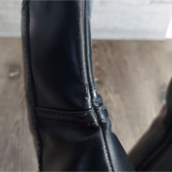 Vintage 90s George Black Square Toe Heel Platform Boot 5 - Picture 11 of 11